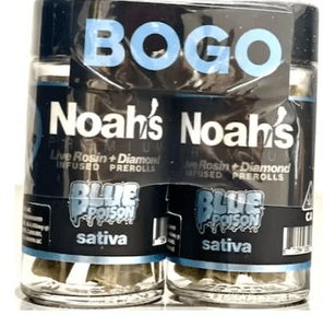 BLUE POISON BOGO LIVE ROSIN DIAMOND INFUSED 5PK PREROLLS | SATIVA