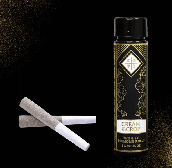 Cream of the Crop : 1g - 2CT - 0.5g Diamond Preroll - Champagne Skies x Crop's Pop - Sativa