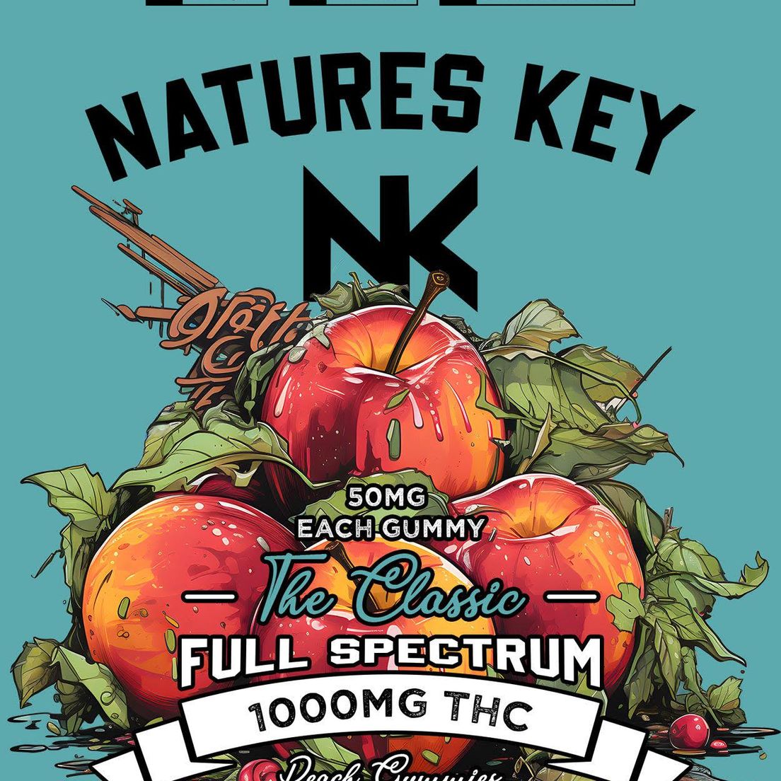 NATURES KEY PEACH FULL SPECTRUM GUMMIES 1000MG