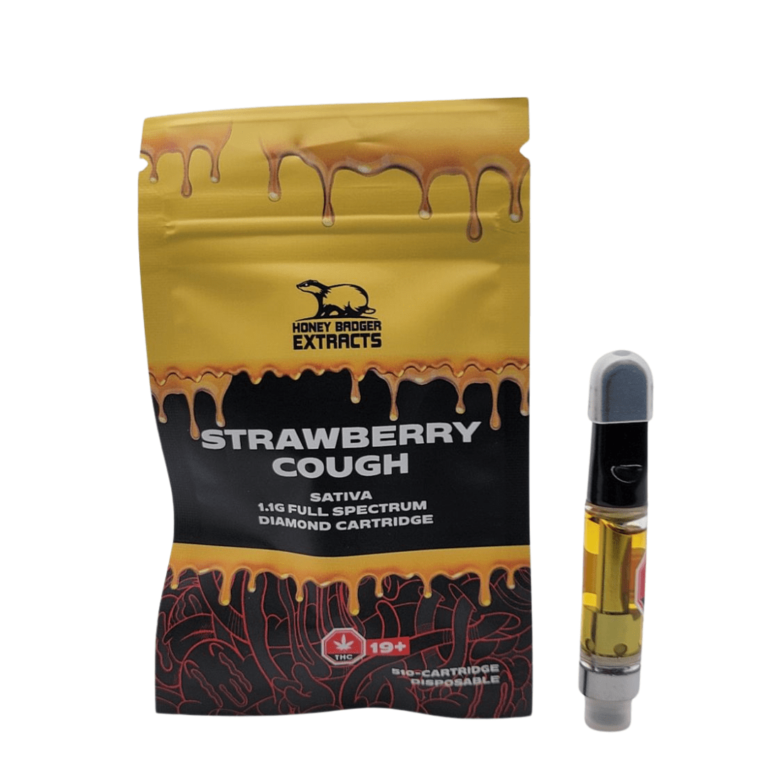 Strawberry Cough 1G Liquid Diamond Cartridge by Honey Badger
