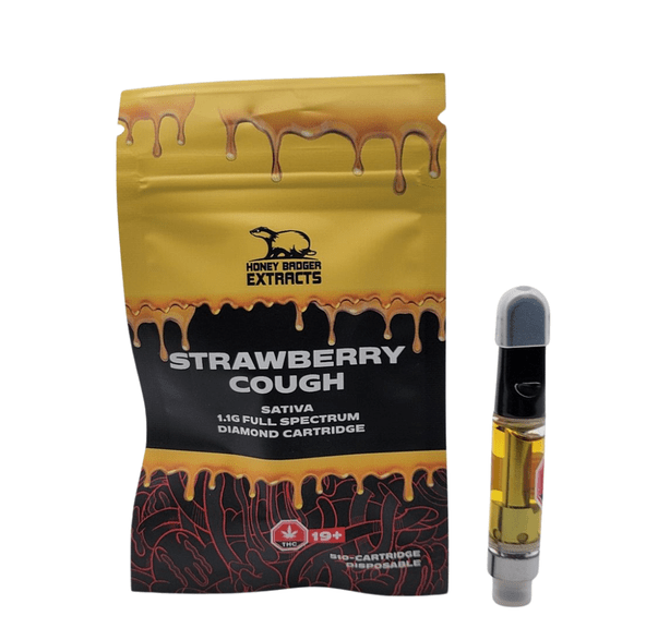 Strawberry Cough 1G Liquid Diamond Cartridge by Honey Badger