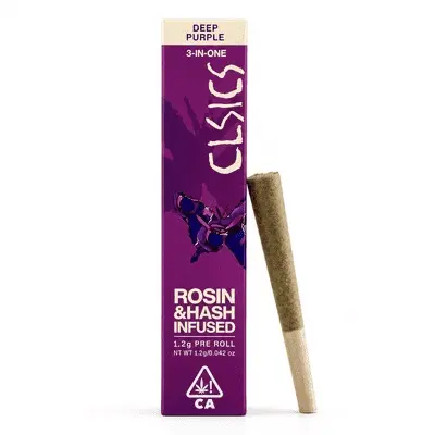 CLSICS Trifecta 1.2g Rosin Hash Preroll Indica Deep Purple