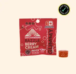 DAY CHANGERS RAZZLE BERRY CREAM THC:CBD:CBN SINGLE SERVE GUMMY 250MG