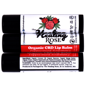 Healing Rose Peppermint Rosemary Lip Balm 25mg Full Spectrum