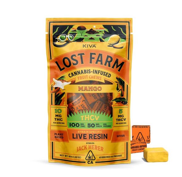 Lost Farm Fruit Chews Mango 100mg THC / 50mg THCV