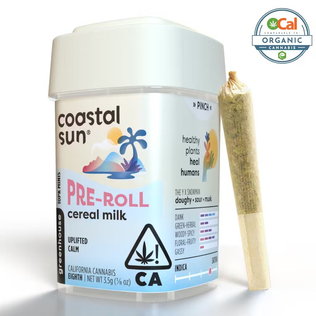Coastal Sun OCal Greenhouse Pre-roll 0.35g Sativa Cereal Milk 10pk 3.5g