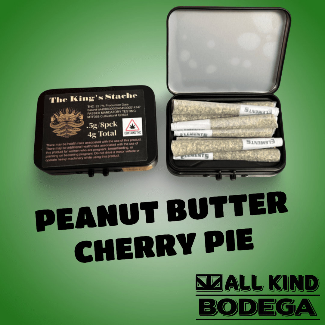 Peanut Butter Cherry Pie .5g Preroll 8 Pack (total weight 4g) (@thekingsstache)