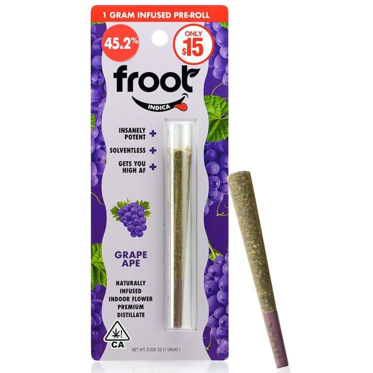 D. Froot 1g Infused Pre Roll - Grape Ape (I)