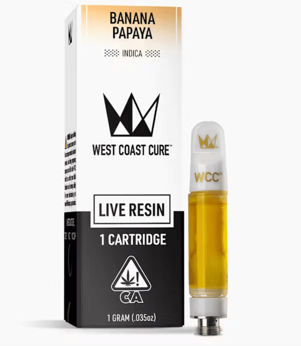 PRE-ORDER ONLY 1g Banana Papaya (Indica) Live Resin Cartridge - West Coast Cure
