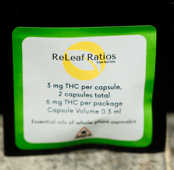 Releaf- THC Capsules- 3mg- 2 pk