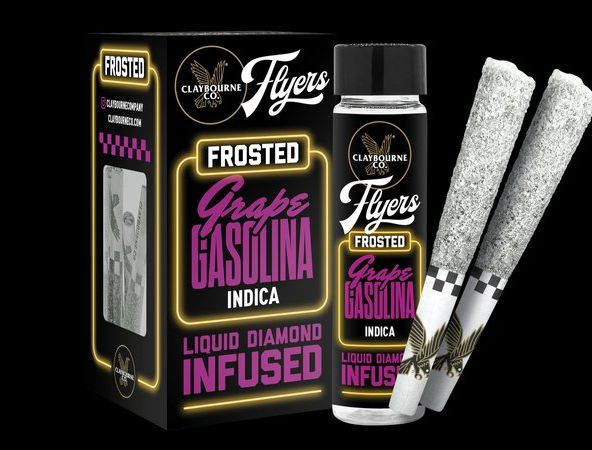 Claybourne Co. - Frosted Flyers - Grape Gasolina - Infused Prerolls - 5pk - 2.5g - Indica