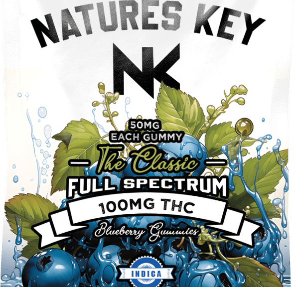 NATURES KEY BLUEBERRY FULL SPECTRUM GUMMIES 100MG.