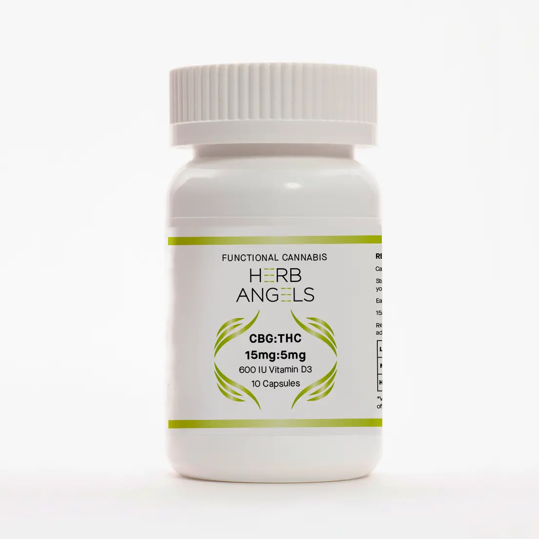 Capsules: Vitamin D 200mg CBG:THC (10x15mg CBG: 5mg THC) Capsules by Herb Angels