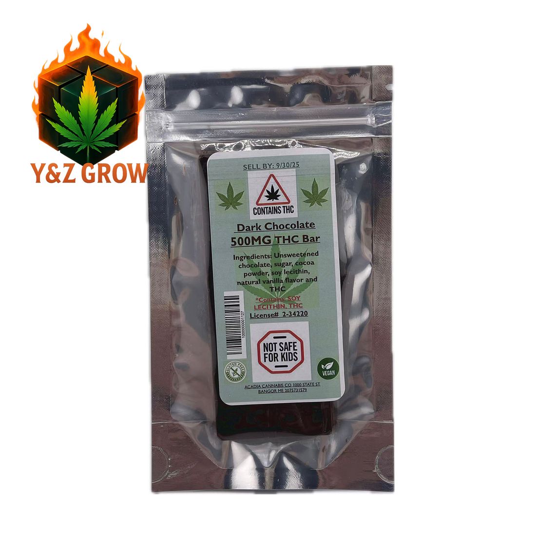 Acadia Dark Chocolate Bar 500 MG