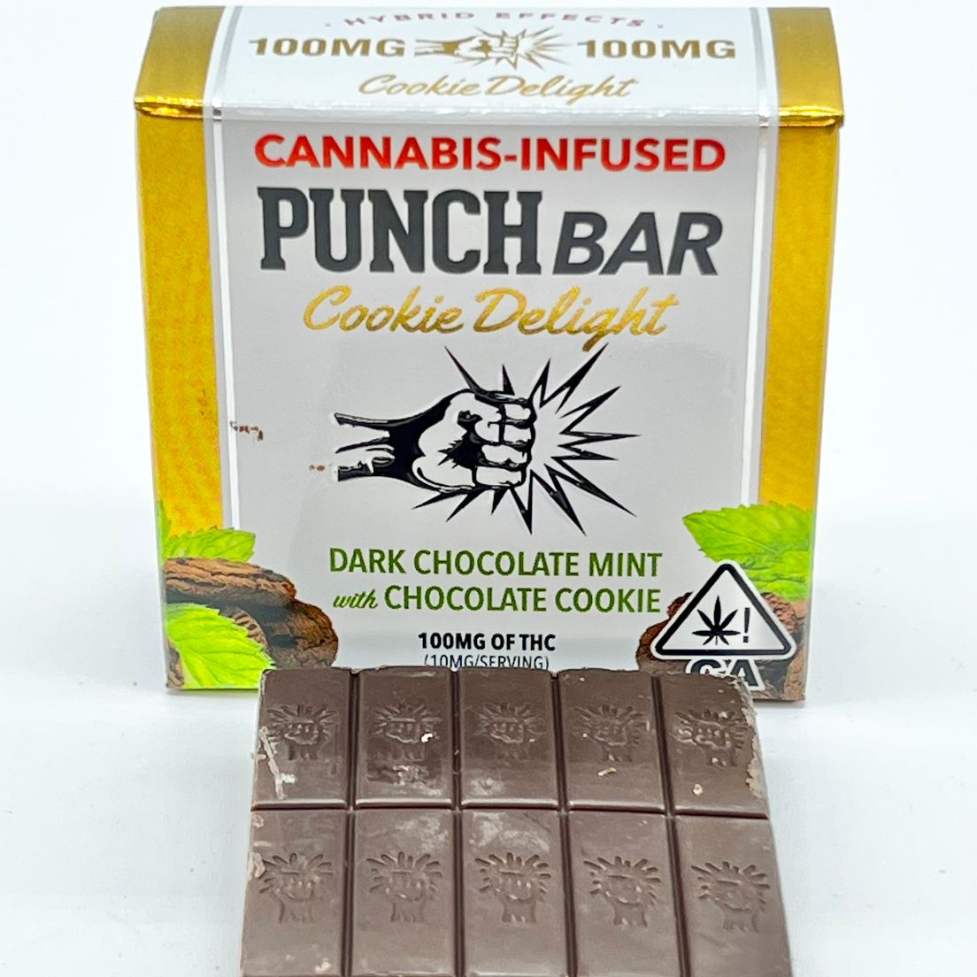Dark Chocolate Mint & Chocolate Cookie - Edible Bar (THC 100mg) by Punch Edibles