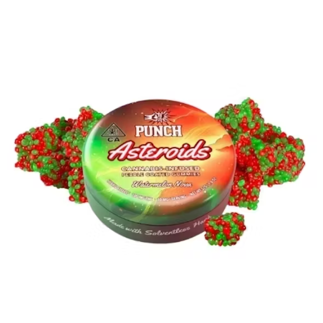 Solventless Asteroids | Watermelon Nova Pebble Coated Gummies