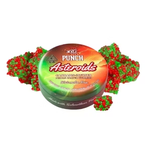 Solventless Asteroids | Watermelon Nova Pebble Coated Gummies