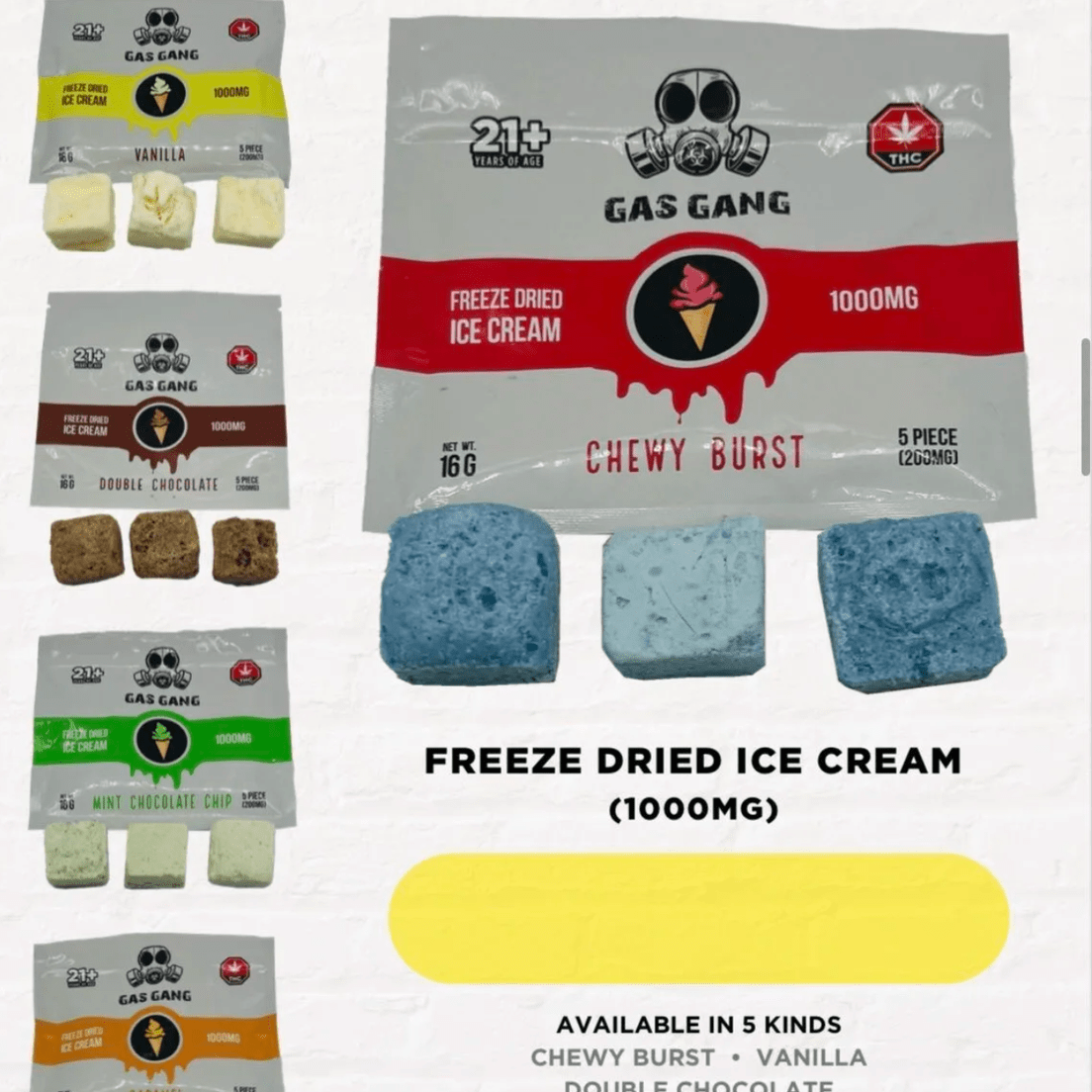 Gas Gang - Freeze Dried Ice Cream 1000mg THC