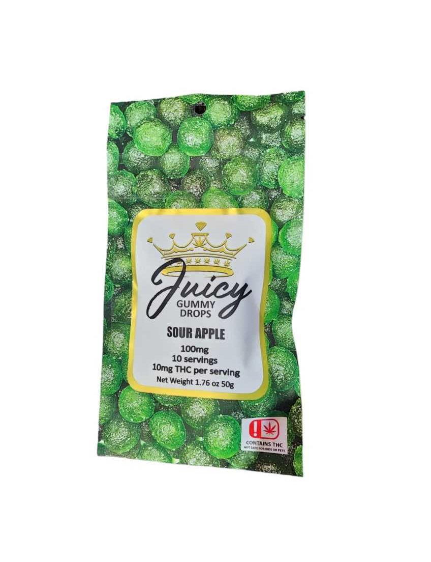 Juicy Sour Apple 100mg-10 count Gummy Drops