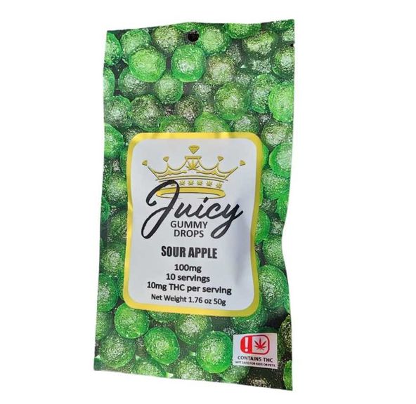Juicy Sour Apple 100mg-10 count Gummy Drops