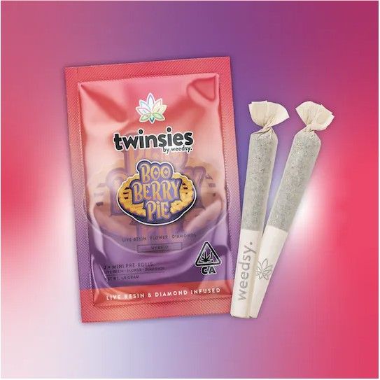 CC WEEDSY TWINSIES BOO BERRY PIE LIVE RESIN & DIAMOND INFUSED 2-J 1/2 GRAM MINI PREROLLS