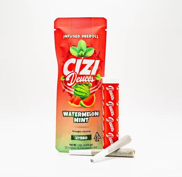 Cizi - Watermelon Mintz - Deuces 2 Infused Pre-Rolls