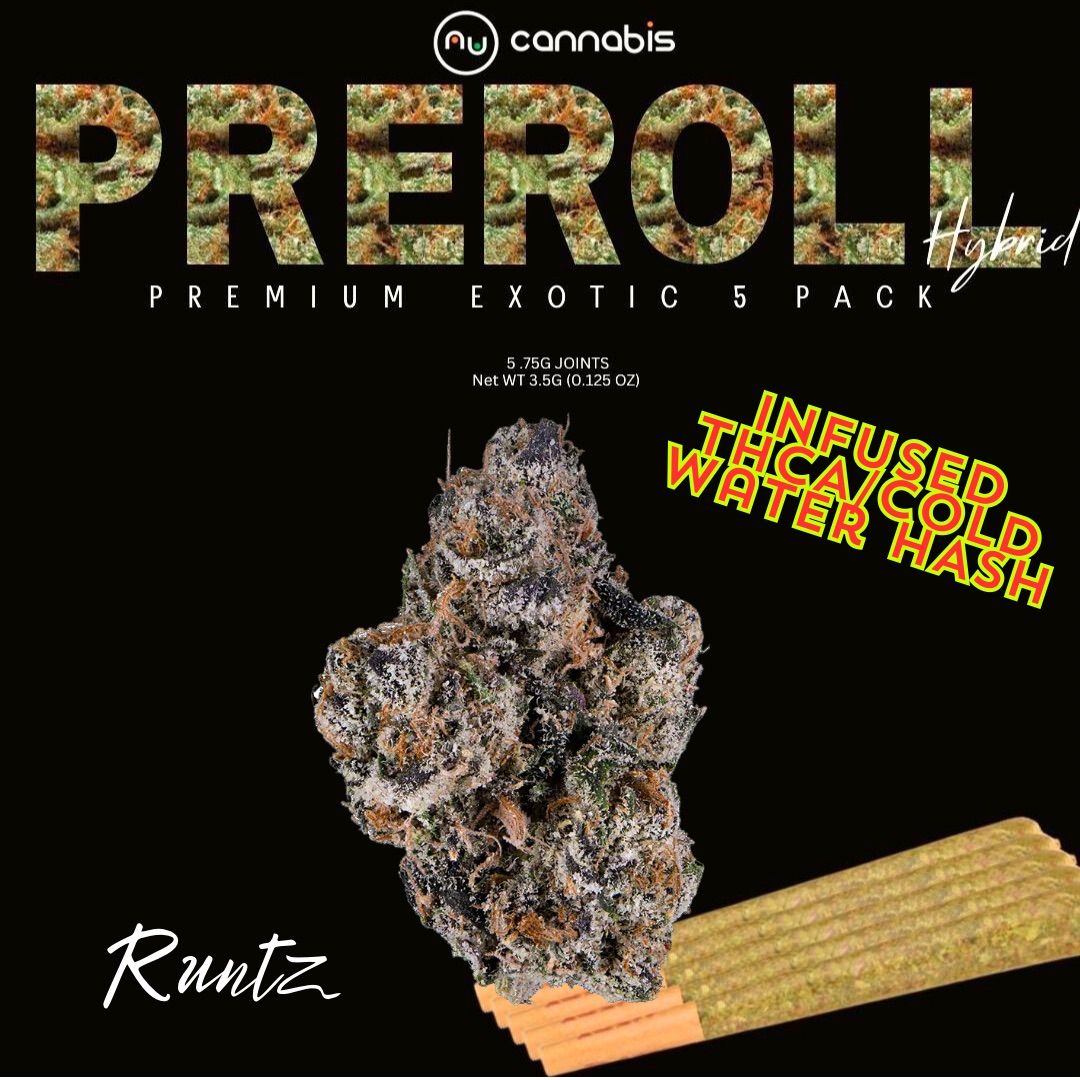 NuCannabis - Runtz 5 pack - PRE ROLL THCA/HASH INFUSED