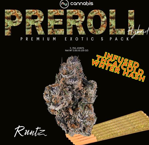 NuCannabis - Runtz 5 pack - PRE ROLL THCA/HASH INFUSED