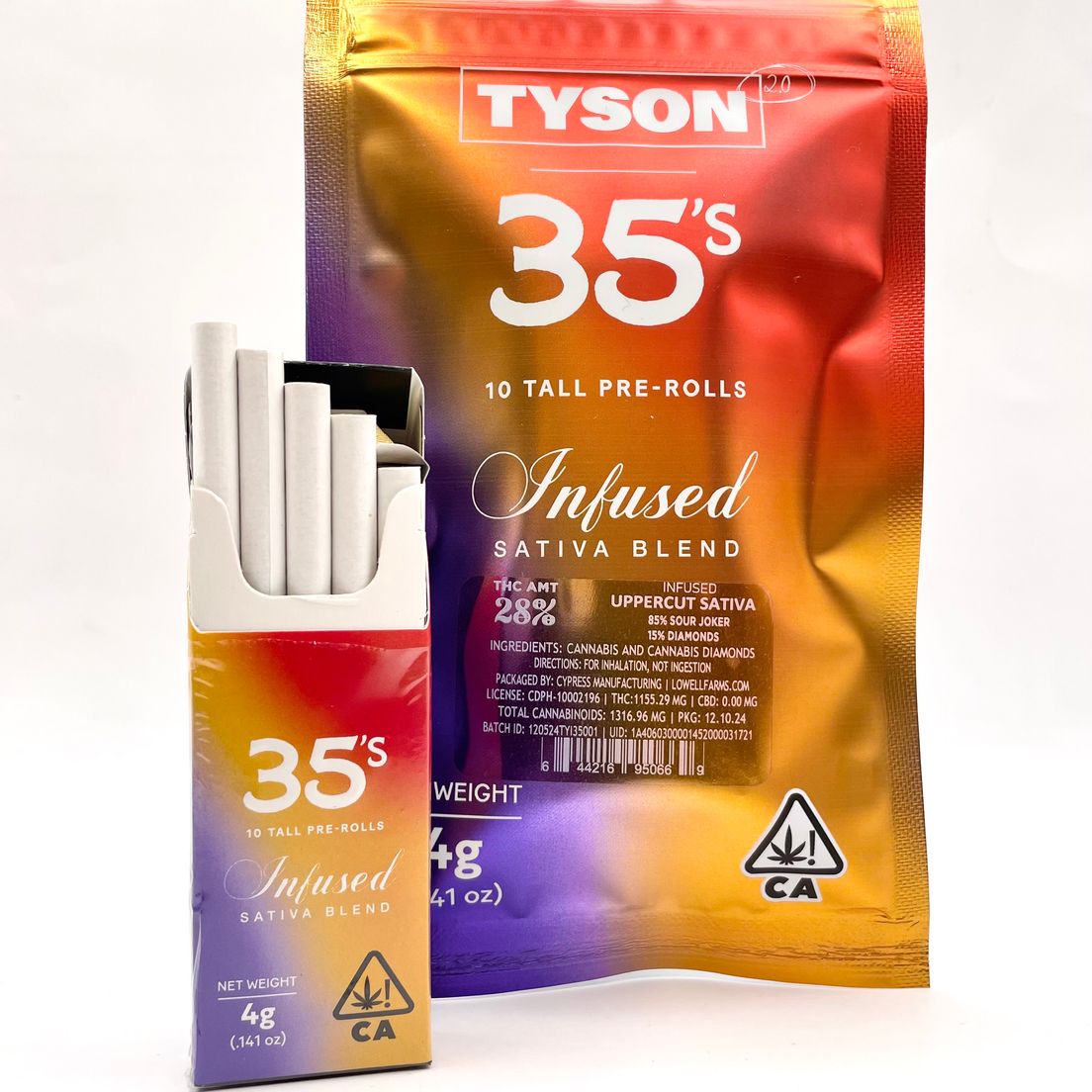 PRE-ORDER ONLY 35's 4g Pre-Roll Pack | Uppercut Sativa - Tyson 2.0