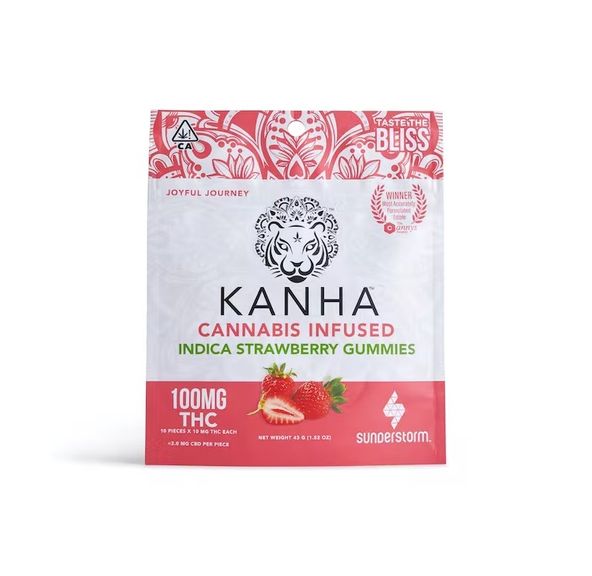 Indica Strawberry Gummies 100mg