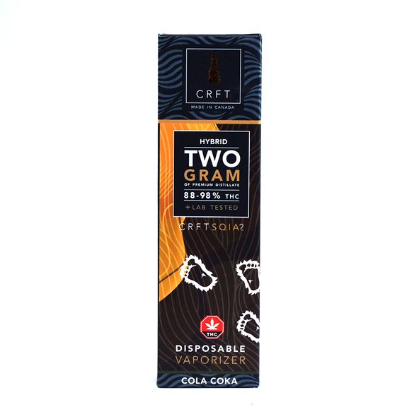 CRFT 2 Gram | Disposable Vaporizer | THC Distillate | Cola Coka | $85.00