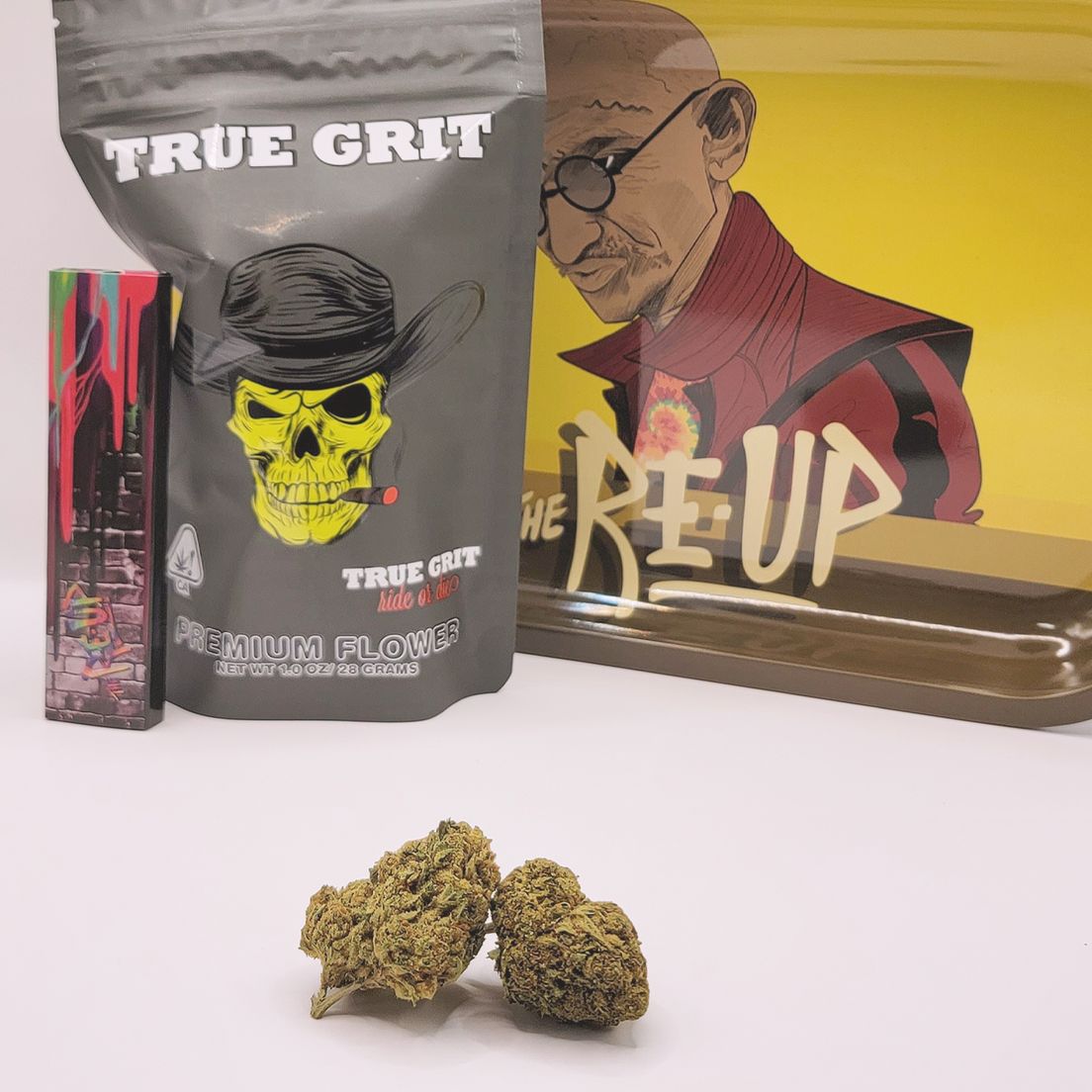 *Deal! $105 1 oz. Baby Powder (31.37%/Hybrid - Indica Dom.) - True Grit + Rolling Paper + Rolling Tray