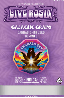 EMERALD SKY GALACTIC GRAPE LIVE ROSIN CANNABIS INFUSED GUMMIES INDICA