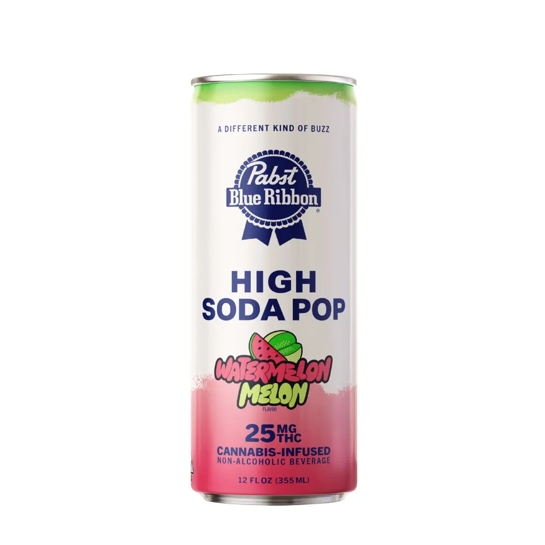 Pabst Blue Ribbon High Soda Watermelon Melon Singles 25mg