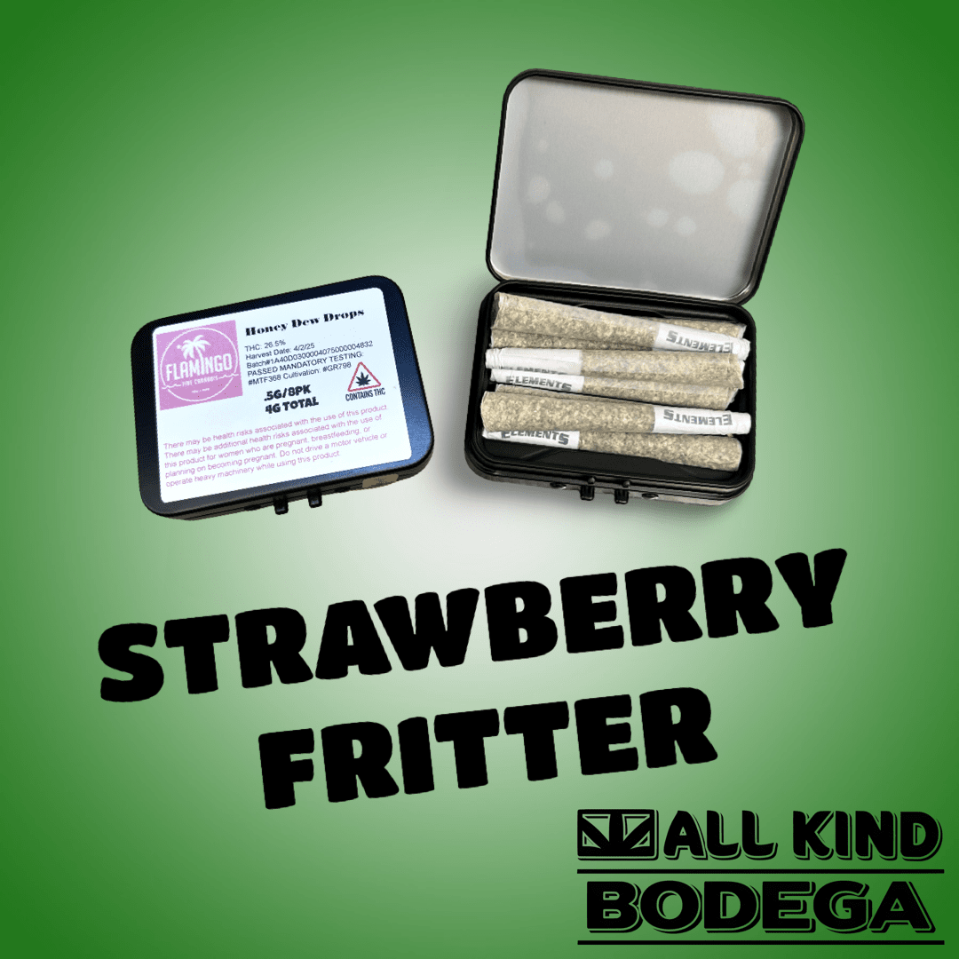 Strawberry Fritter .5g Preroll 8 Pack (Total Weight 4g) (@Flamingomaine)