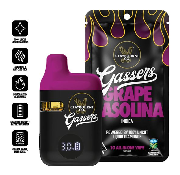 Claybourne Co. - Gassers Liquid Diamonds AIO - 1g - Grape Gasolina
