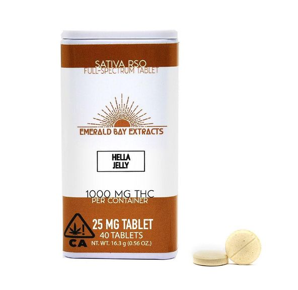 Emerald Bay Extracts 25mg Tablets Sativa Hella Jelly 1000mg Package