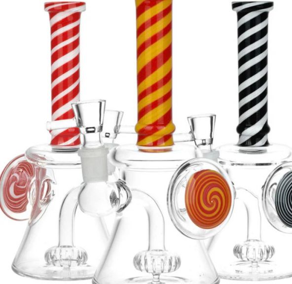 BHQBS Spiraling Enlightenment Chakra Glass Water Pipe - 7.75" / 14mm