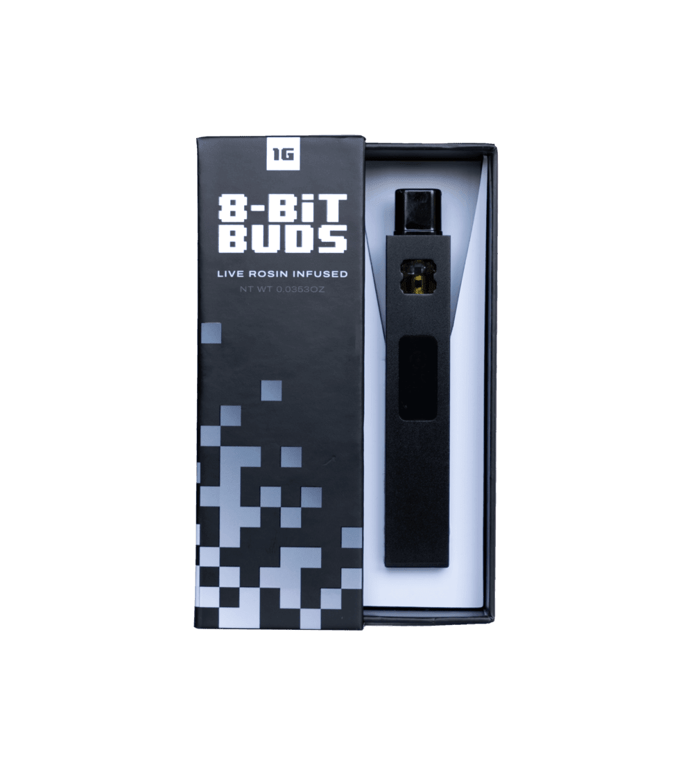 8 Bit Buds - Live Rosin AIO - 1g - Blue Cheese at The Coughy Shop | Sweede