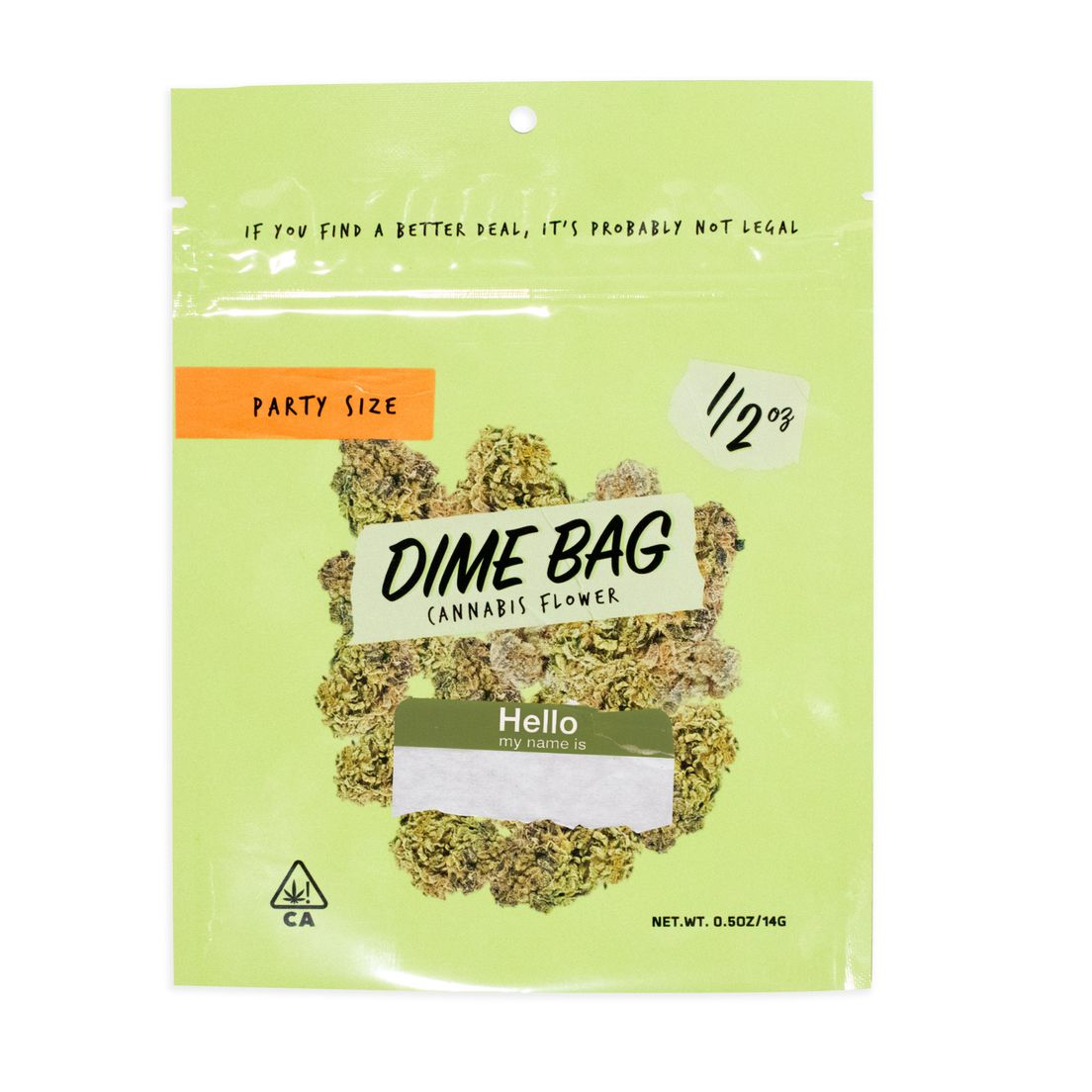 B. Dime Bag 14g Flower - Quality 7.5/10 - Mac 1