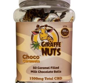 GIRAFFE NUTS CHOCOLATE TRUFFLE BALLS: 50 Count 30mg Choco Caramelo