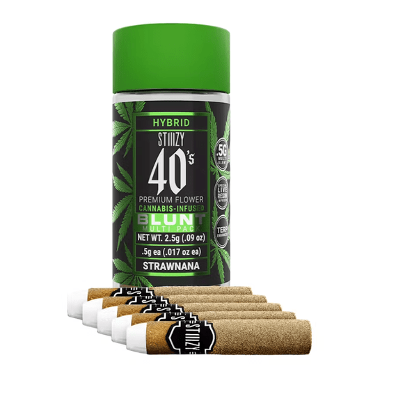 STIIIZY - 40s Mini Blunts - Strawnana - 2.5g (5 pack ) THC: 41.86%