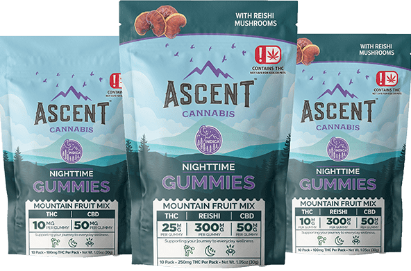 Ascent | Edible (C-W) | Nighttime Mushroom Gummy | CBD / Delta 9 | 10mg | 10 Pack
