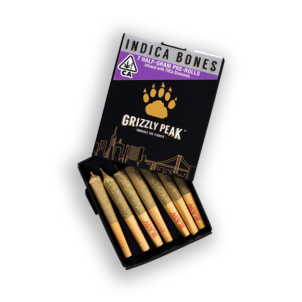 D. Grizzly Peak 7pk x .5g THCa Diamond Infused Pre Roll - Indica Bones (I)