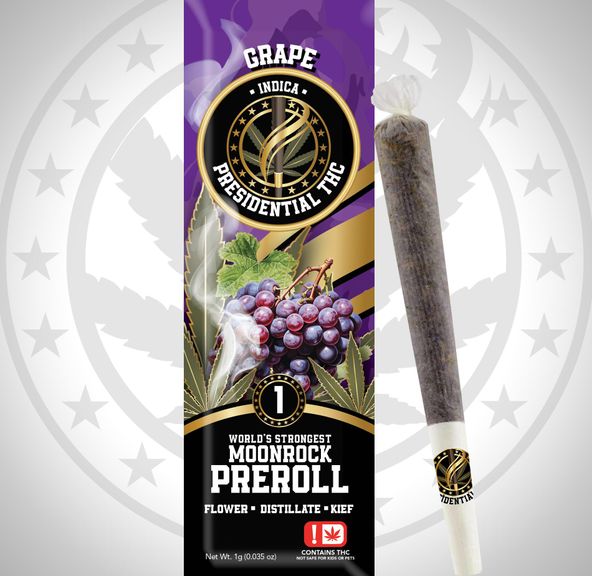 PRESIDENTIAL THC GRAPE MOONROCK PREROLL 1G