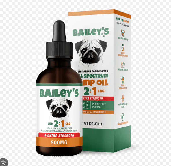 BAILEY'S- 900MG CBD/CBG 2:1 OIL FOR DOGS