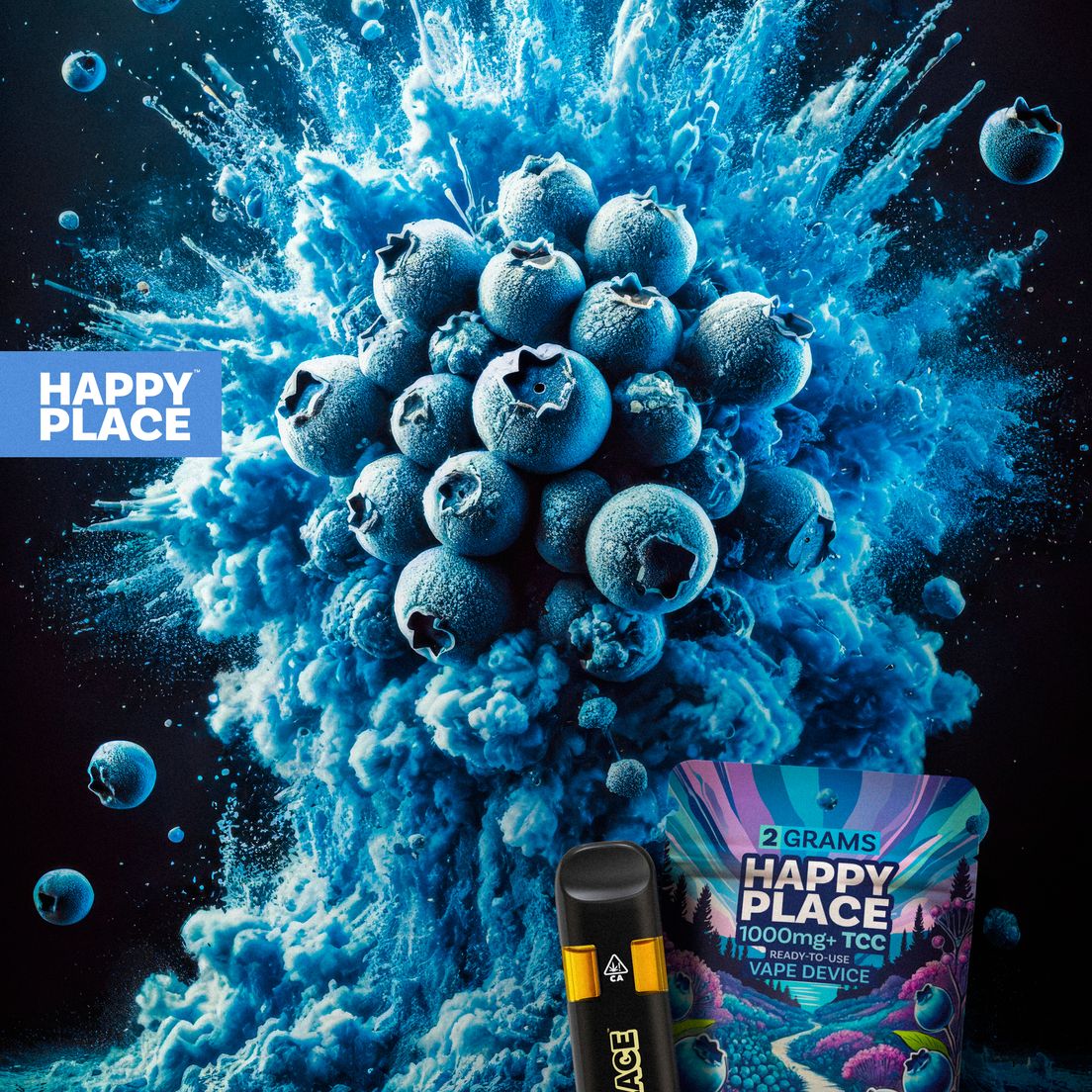 Happy Place - Blueberry Bomb 2 Gram - ALL-IN-ONE