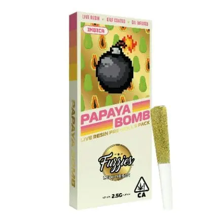 Fuzzies - Papaya Bomb 5pk Live Resin Pre Rolls 2.5g - 2.5 g