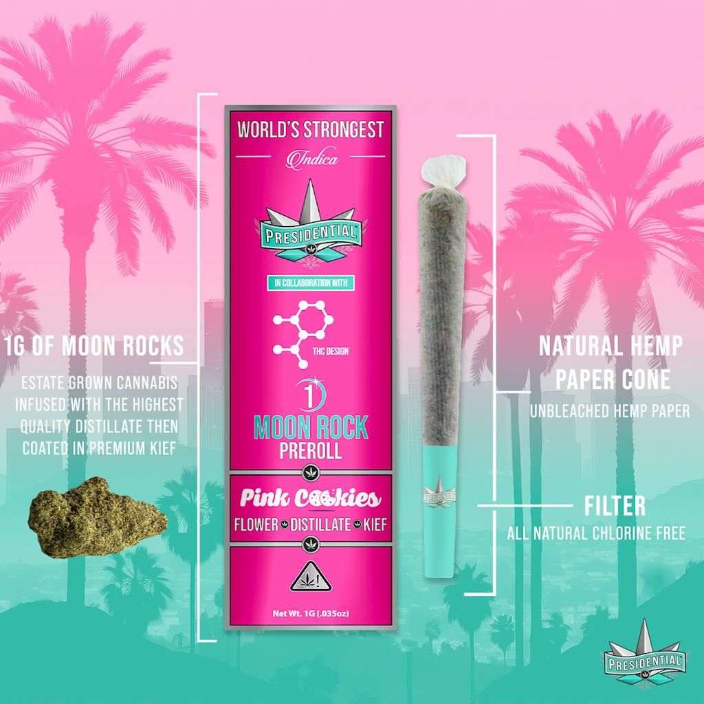 Presidential - Pink Cookies Moon Rock Preroll 1g