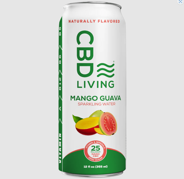 CBD Sparkling Water - MANGO GUAVA 25mg